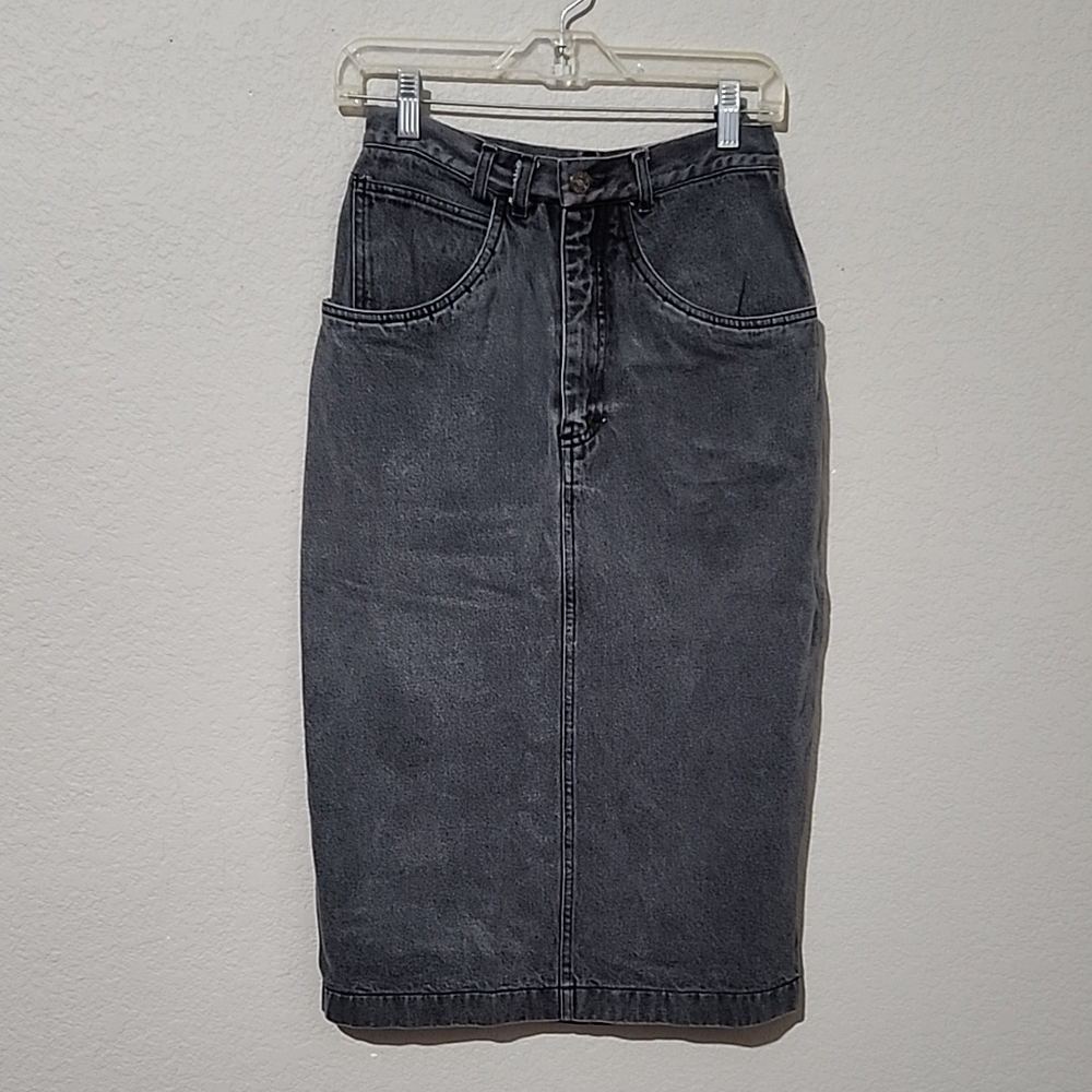 Spettro Skirt Womens Maxi Denim Black Light Wash Vintage Y2K Size 26